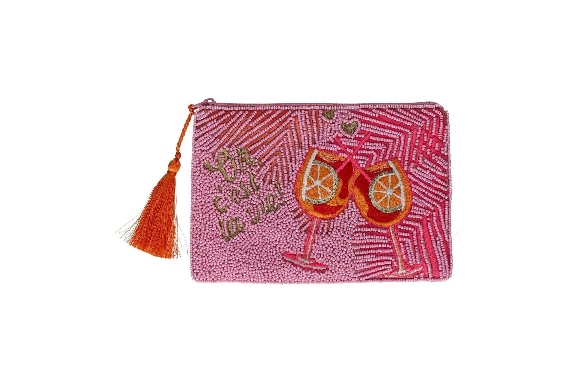 Kosmetiktasche mit Perlen OH C'EST LA VIE