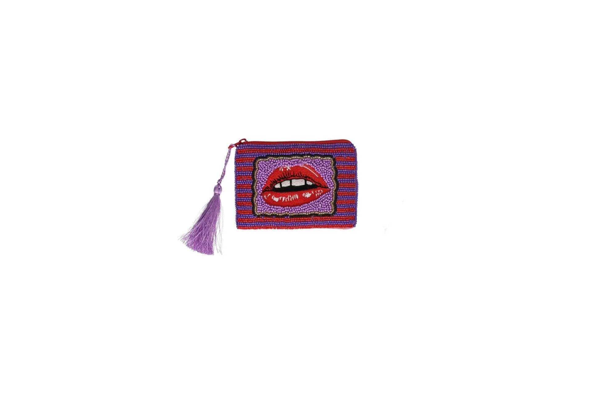Kosmetiktasche mit Perlen LIPS