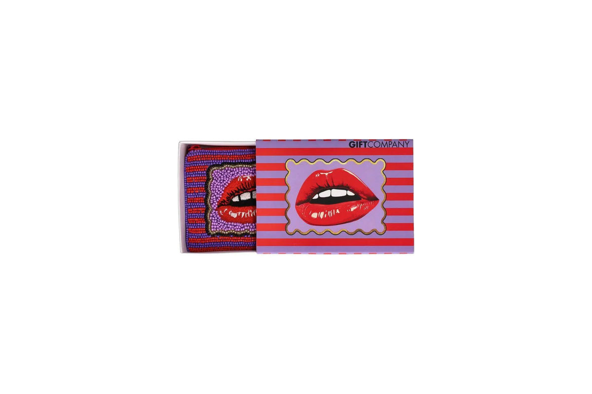 Kosmetiktasche mit Perlen LIPS