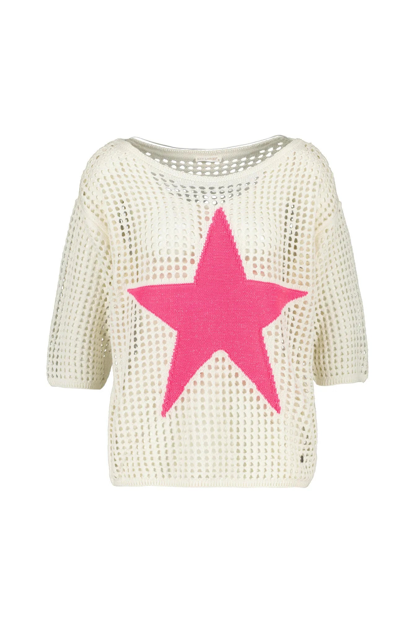 Strick-T-Shirt mit U-Boot-Ausschnitt