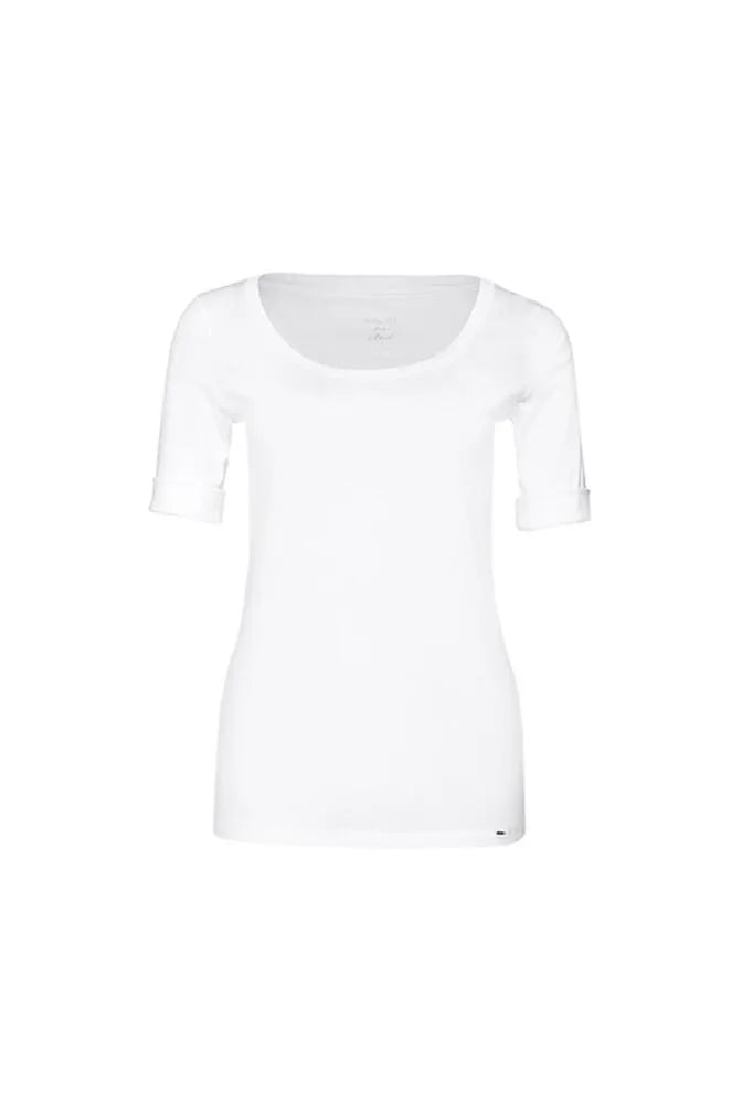 T-Shirt mit weitem Rundhalsausschnitt