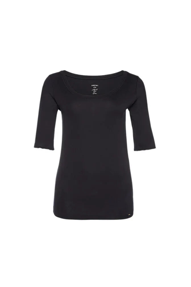 T-Shirt mit weitem Rundhalsausschnitt