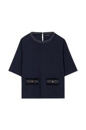 T-Shirt mit Denim-Patch