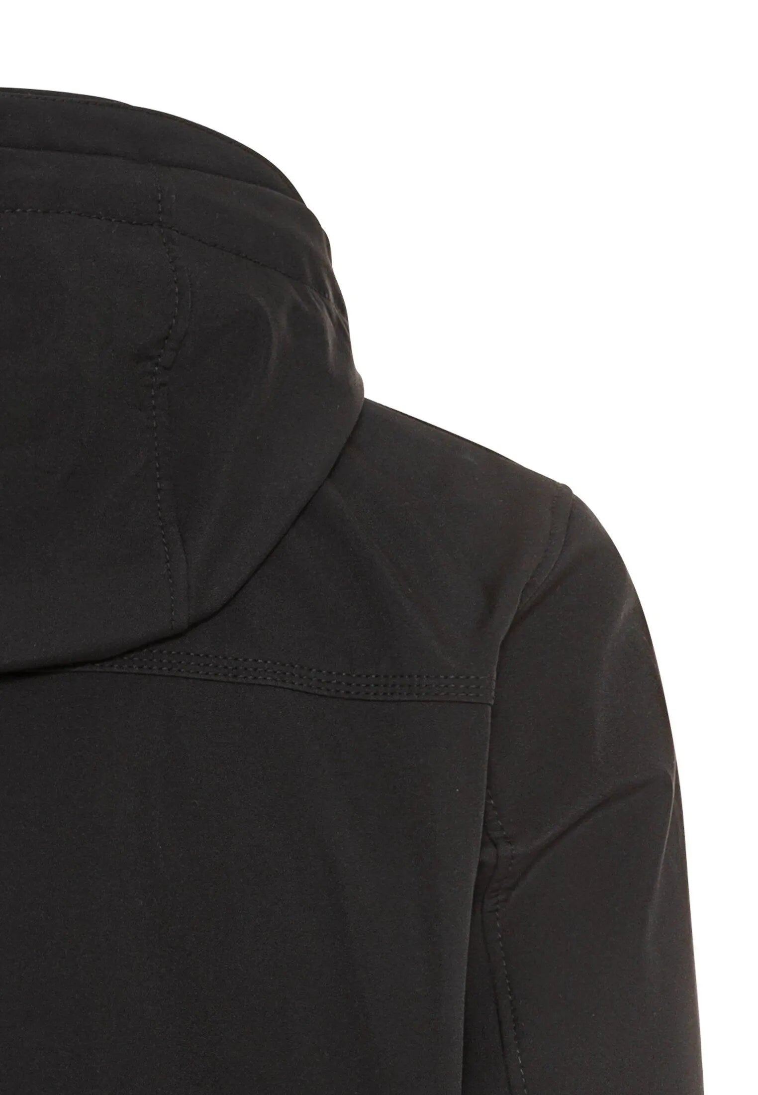 Softshelljacke mit abnehmbarer Kapuze