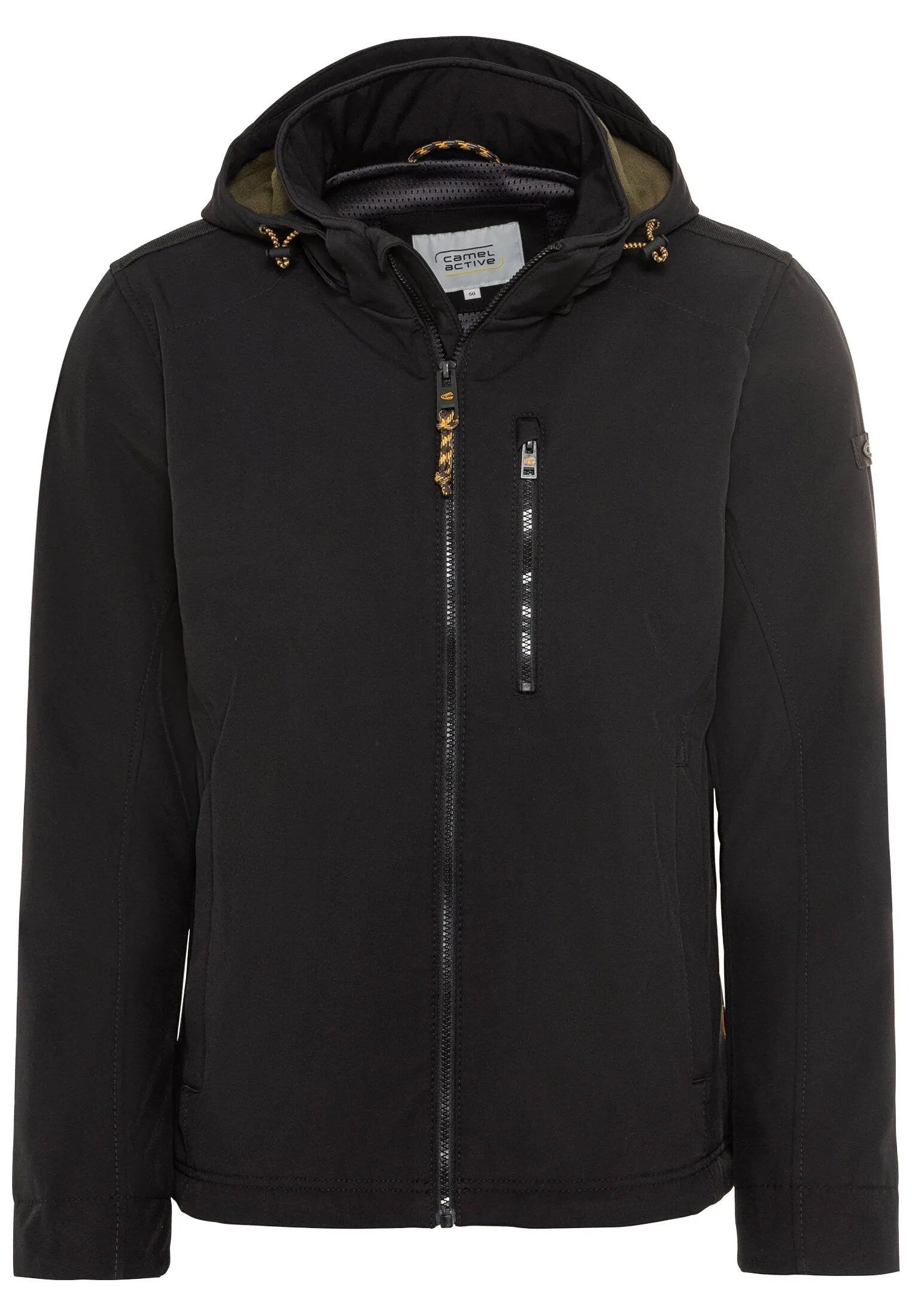 Softshelljacke mit abnehmbarer Kapuze