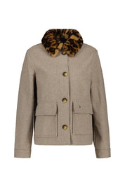 Übergangsjacke mit aufliegendem Kragen