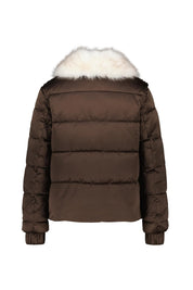 Steppjacke mit Kunstfellkragen
