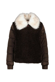 Steppjacke mit Kunstfellkragen