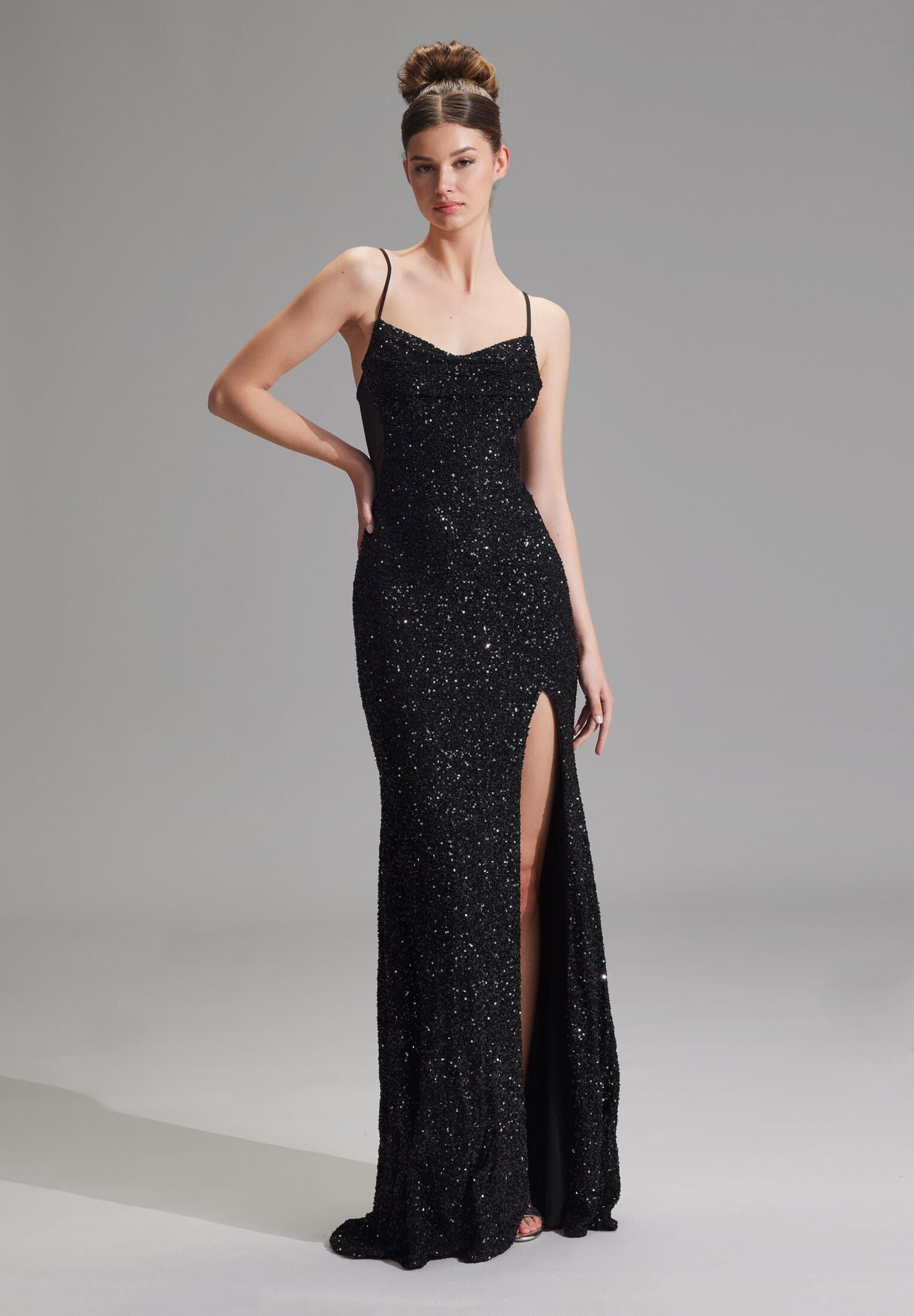 Abendkleid Maxi mit Pailletten