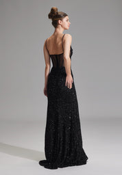 Abendkleid Maxi mit Pailletten