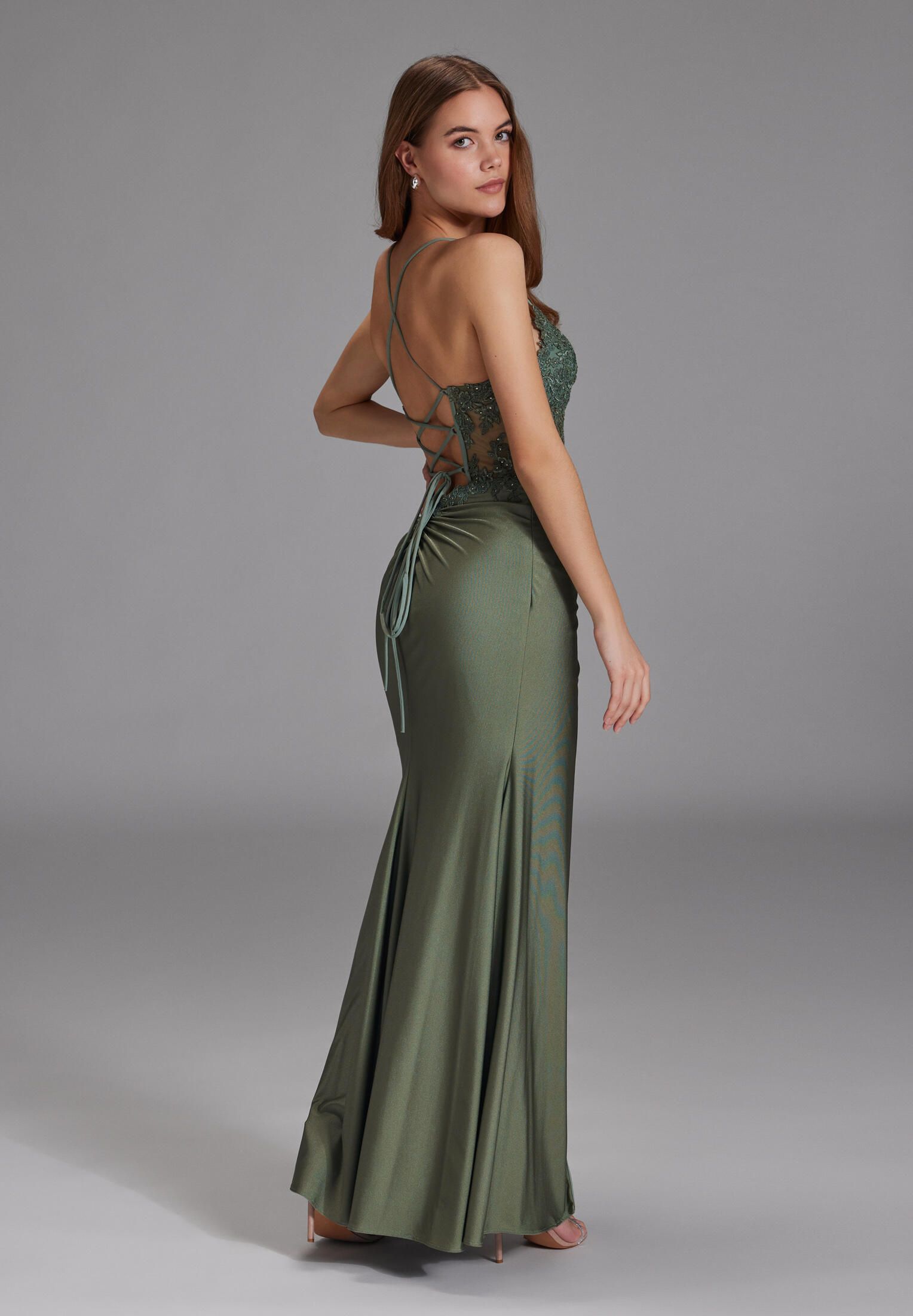 Bodycon-Kleid Maxi mit Spitzenstickerei