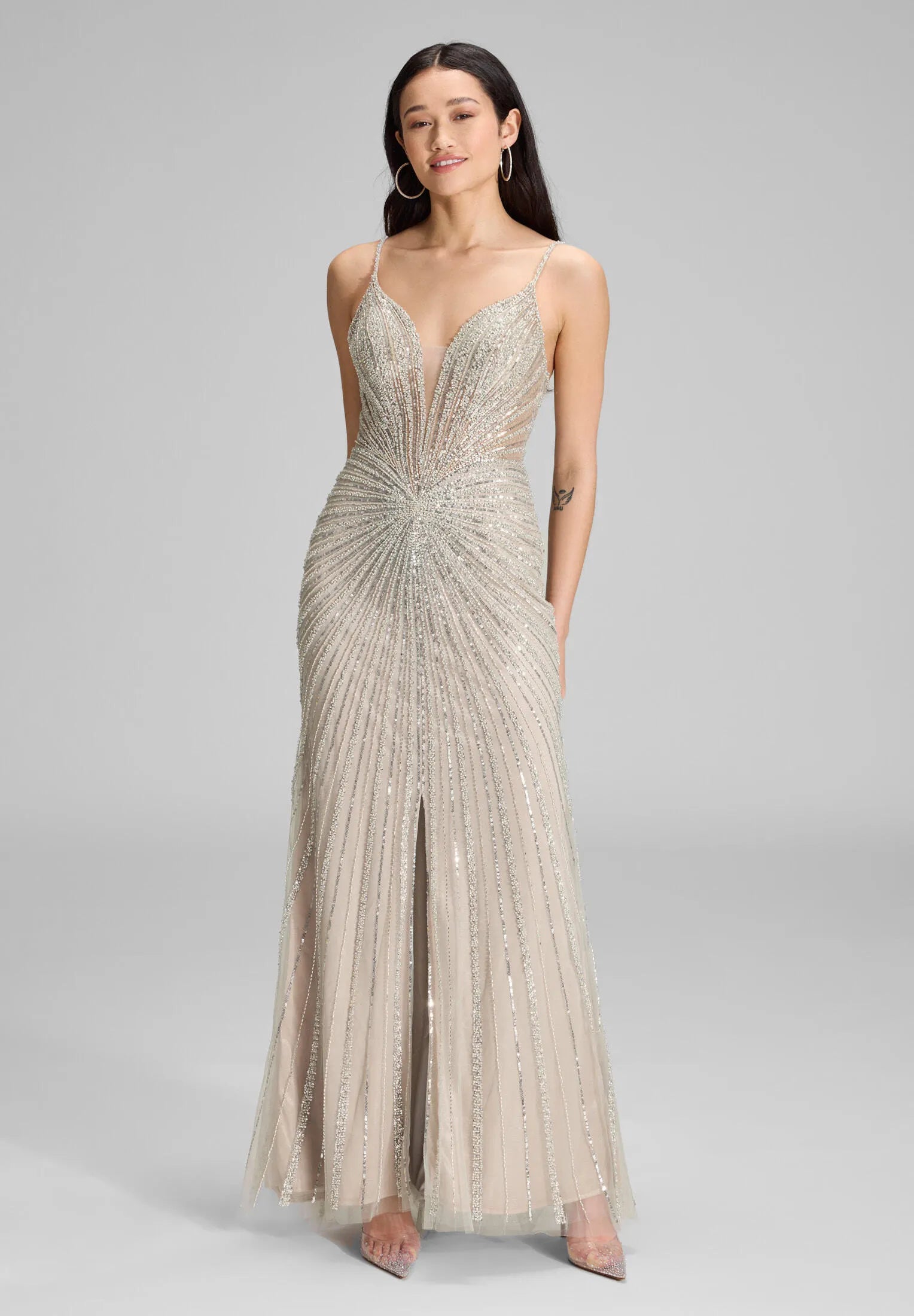 Abendkleid Maxi mit Pailletten
