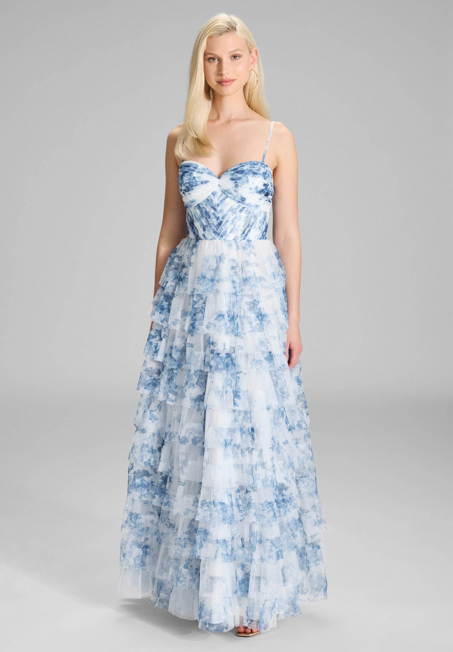 Amendkleid Maxi mit Rüschenrock