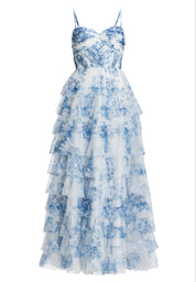 Amendkleid Maxi mit Rüschenrock