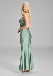 Abendkleid Maxi feinen Raffungen