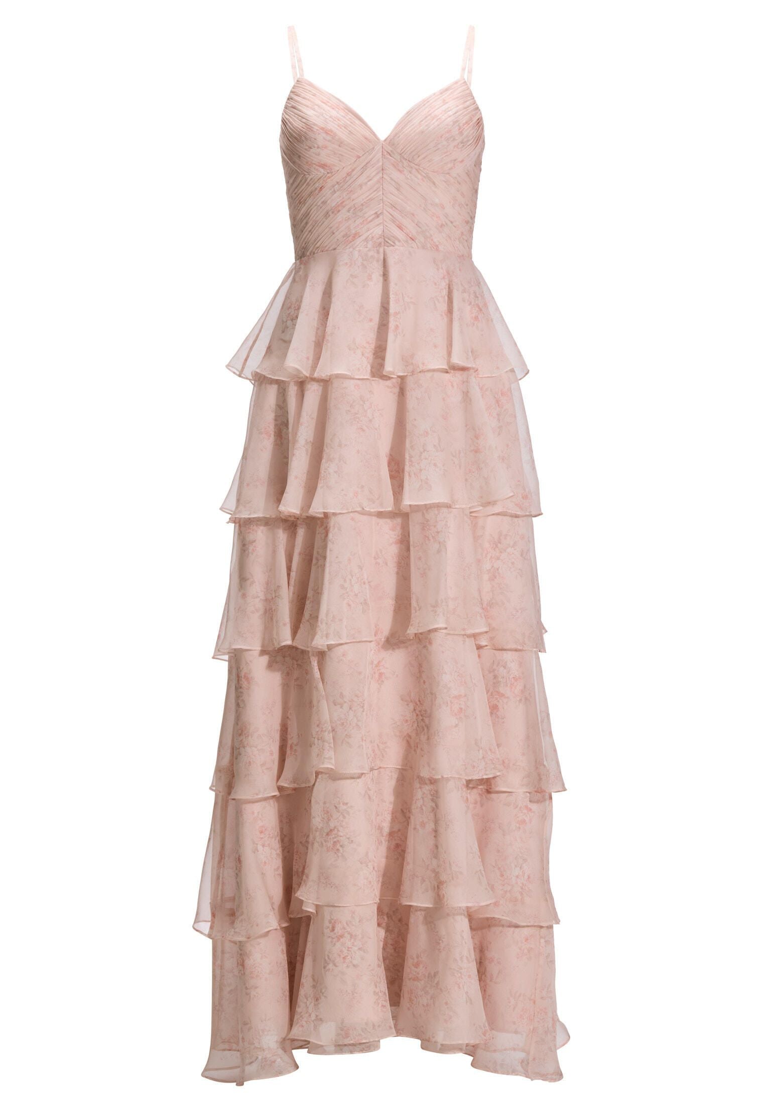 Volantkleid Maxi aus Chiffon