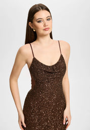 Abendkleid Maxi mit Pailletten