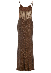 Abendkleid Maxi mit Pailletten