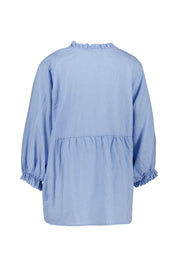 Leinenbluse mit Ballonärmeln