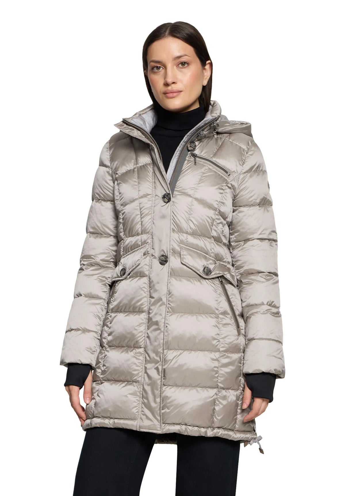 Winterjacke mit abnehmbarer Kapuze