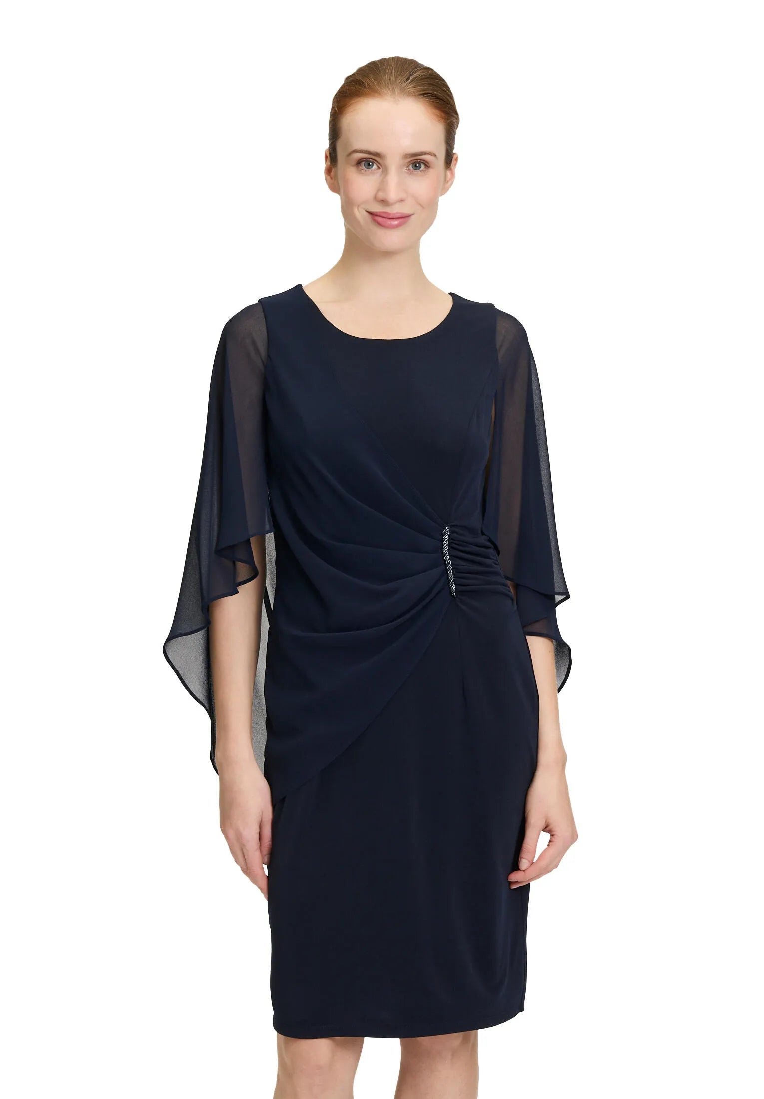 Cocktailkleid Midi mit Volantärmeln
