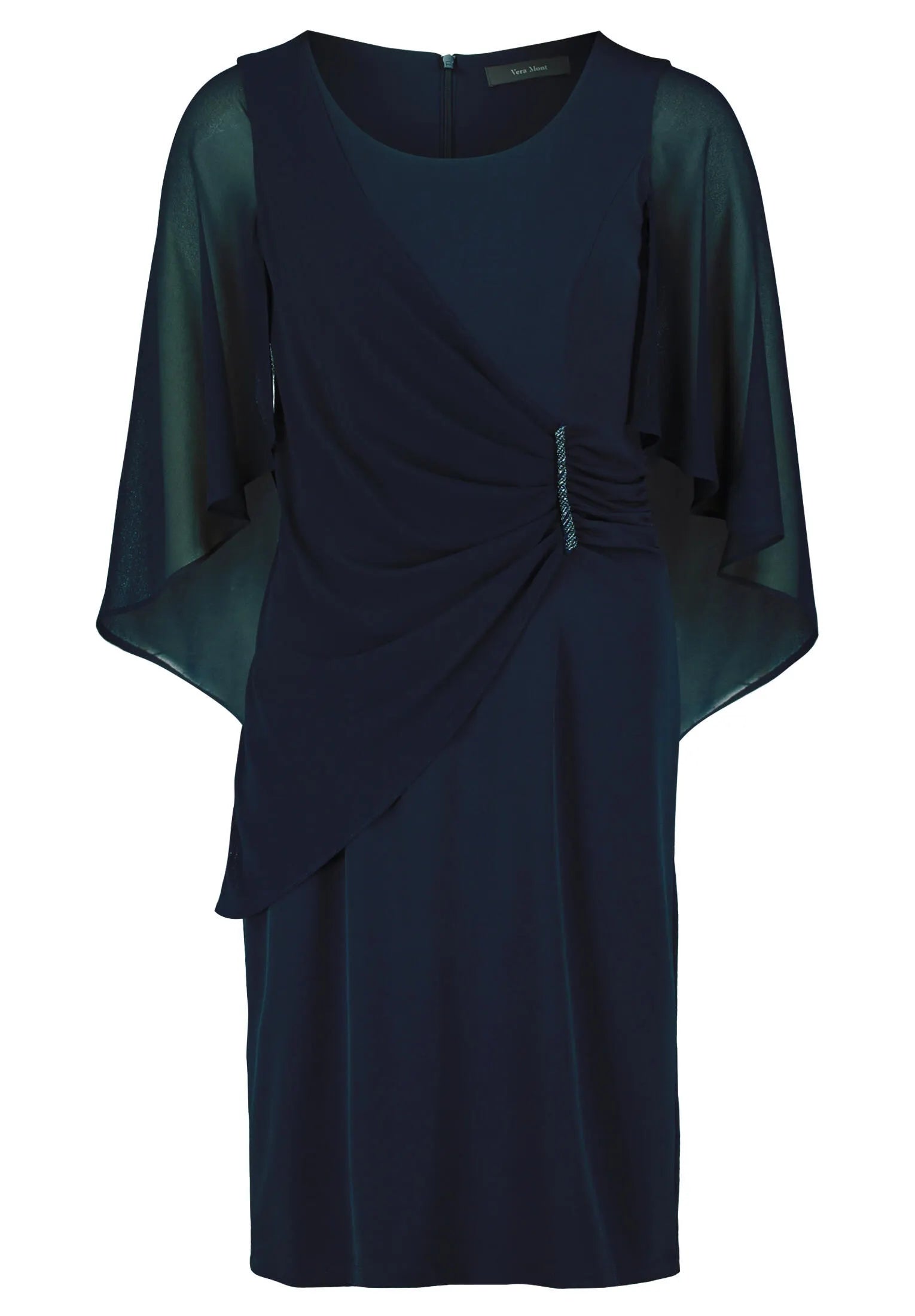 Cocktailkleid Midi mit Volantärmeln