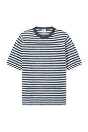 T-Shirt gestreift aus Leinenmix