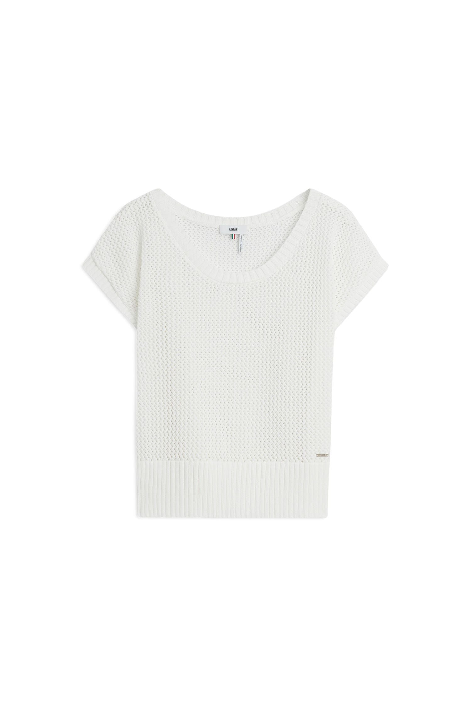 Strick-T-Shirt aus Baumwollmix
