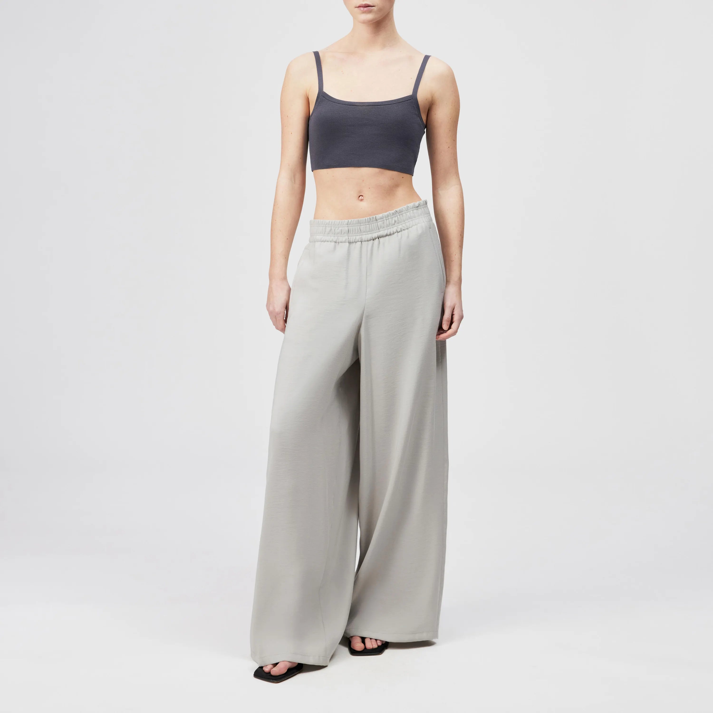 Hose Wide Leg in fließendem Twill