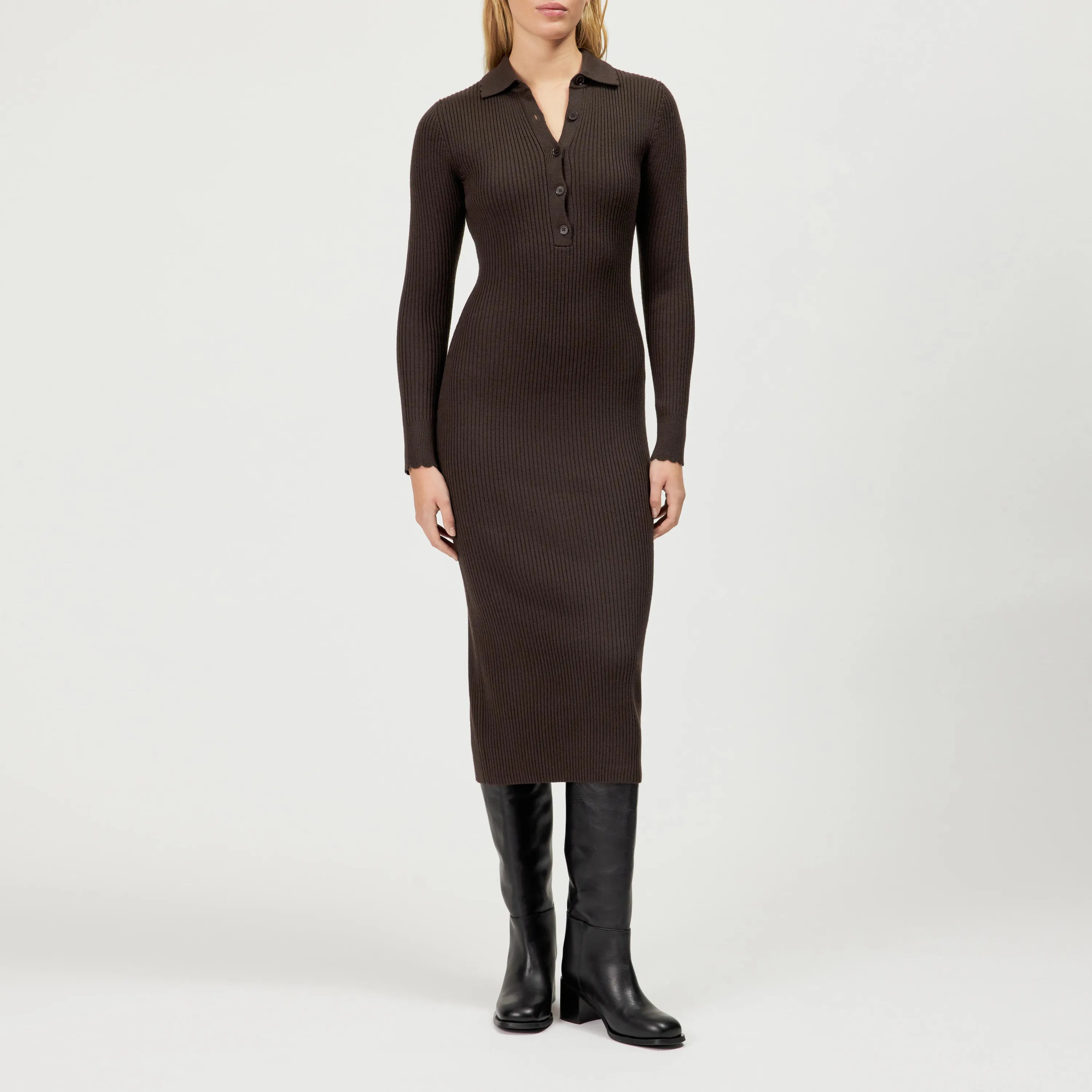 Strickkleid Midi Slim Fit