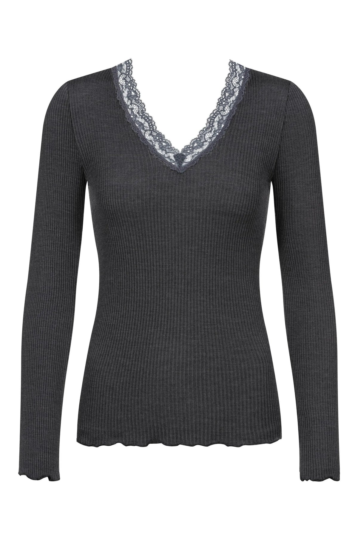 Langarmshirt aus Rippstrick