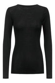 Langarmshirt aus Schurwoll-Seide-Mix