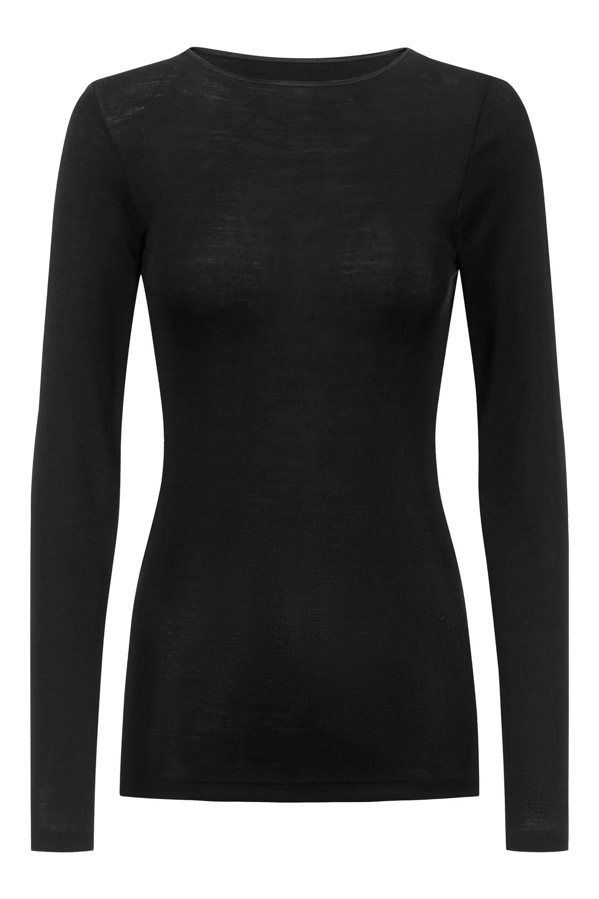 Langarmshirt aus Schurwoll-Seide-Mix