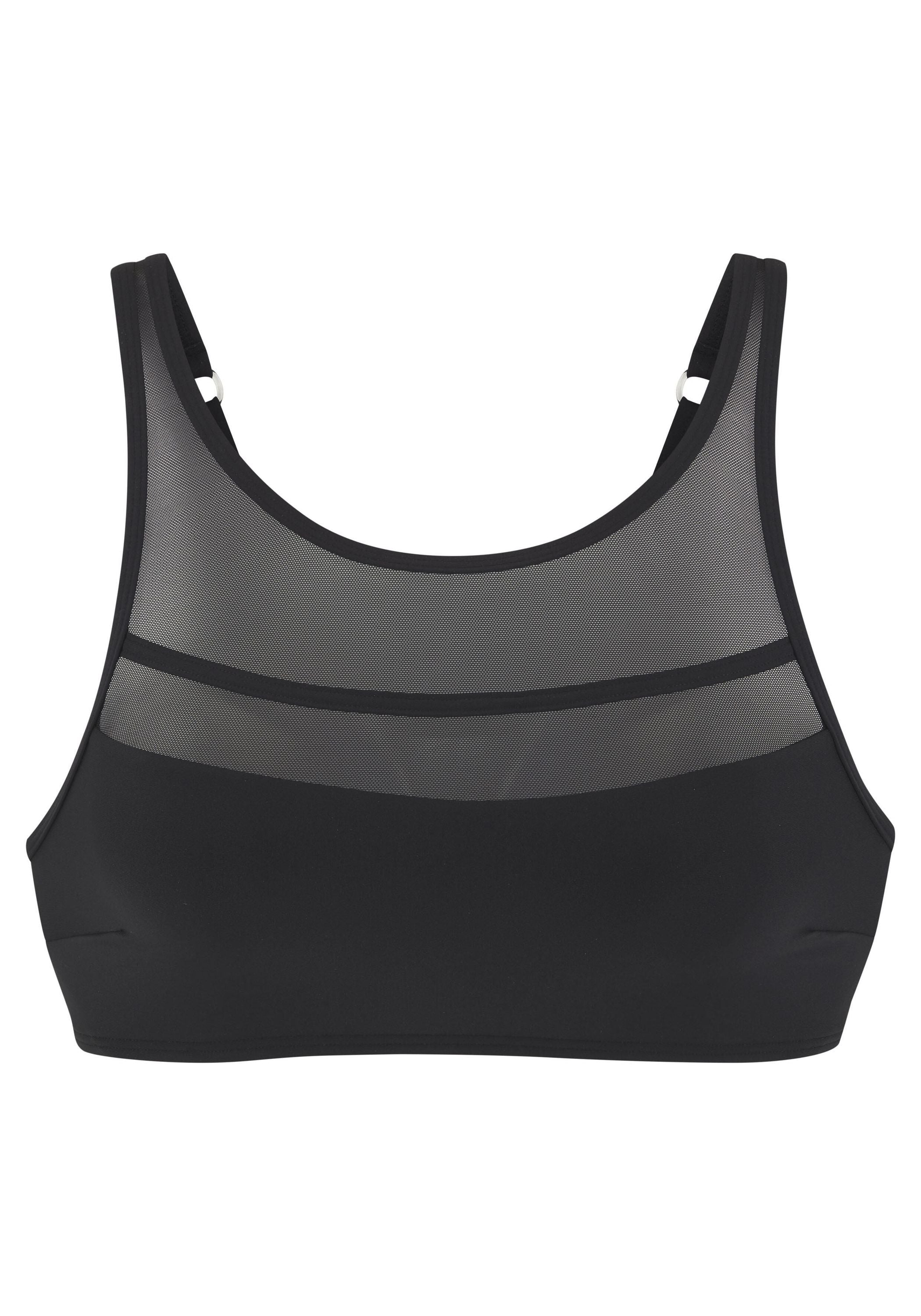 Bikini-Top mit Mesh-Besatz
