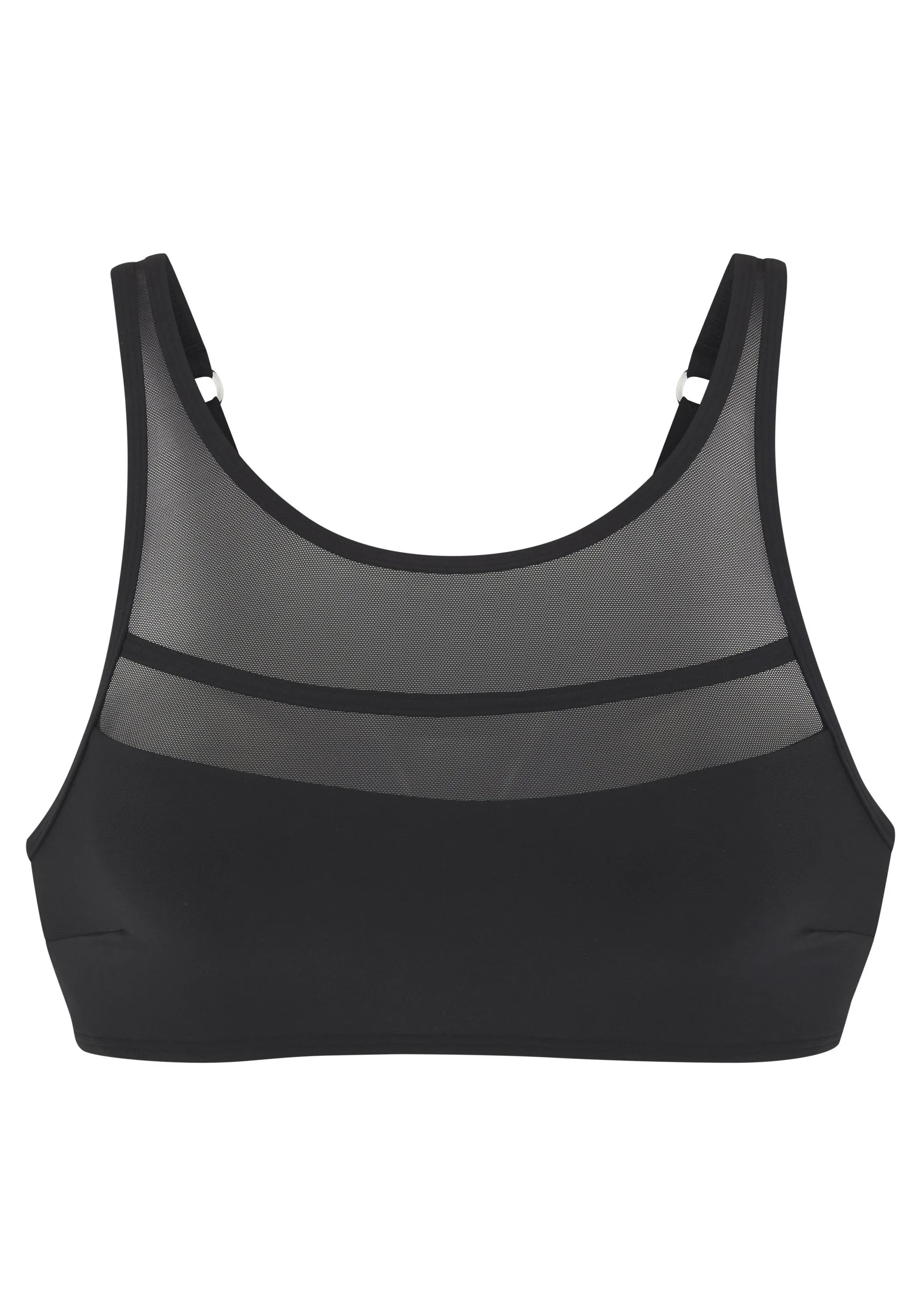 Bikini-Top mit Mesh-Besatz