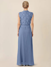 Abendkleid Maxi mit Stehkragen