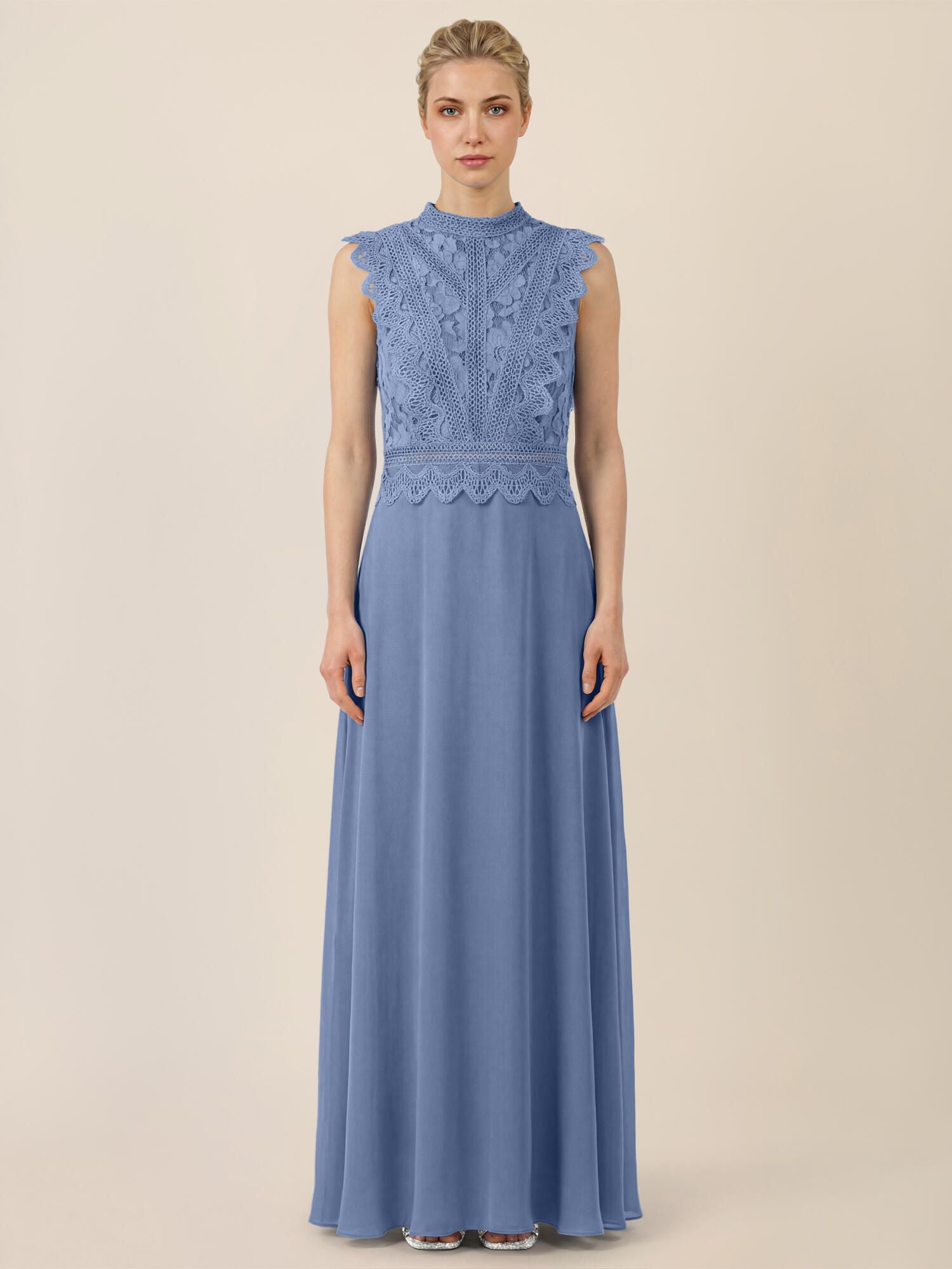 Abendkleid Maxi mit Stehkragen