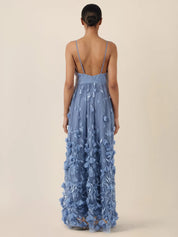 Abendkleid Maxi mit 3D Blumen