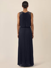 Plisseekleid Maxi aus Chiffon