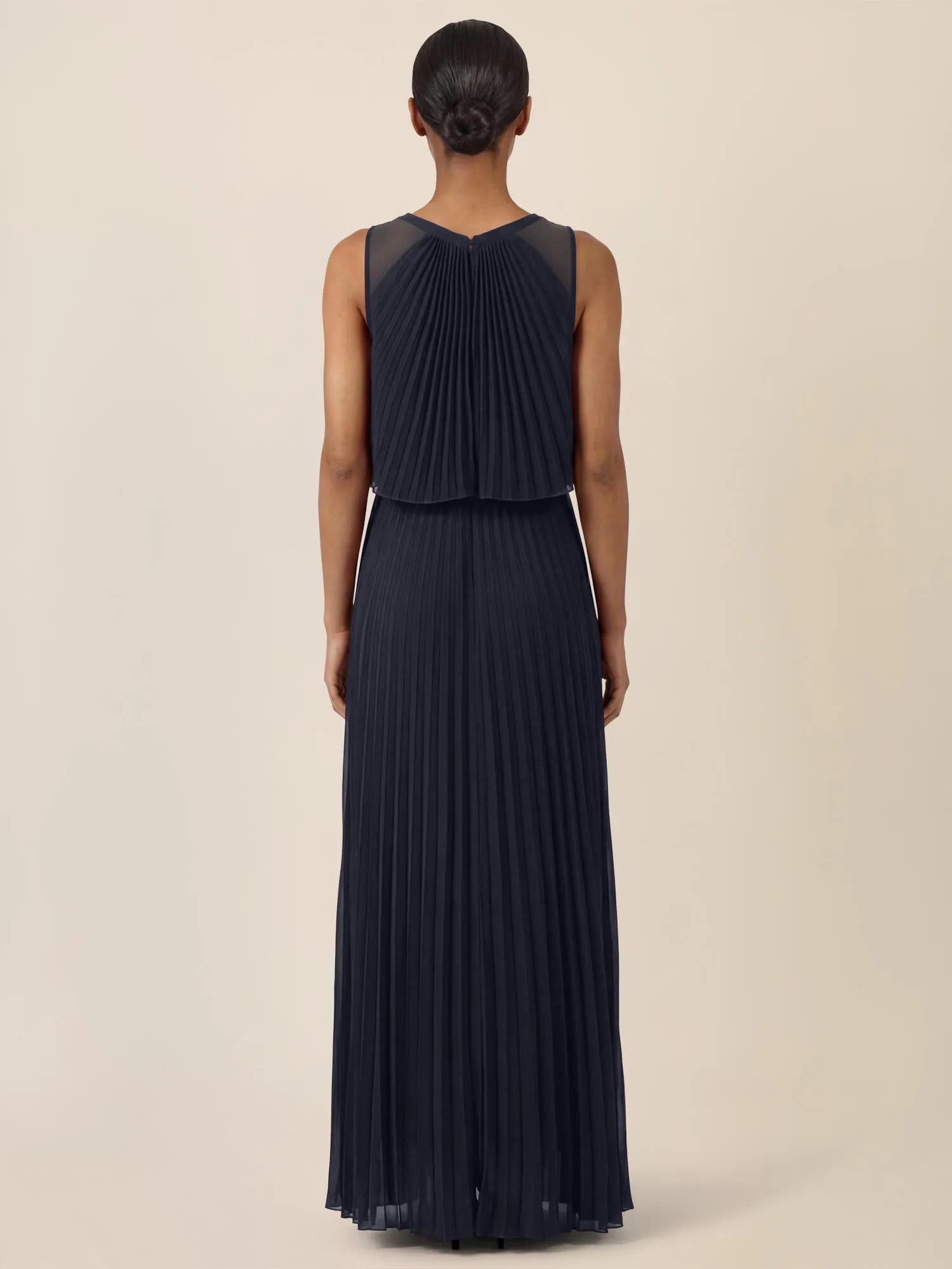 Plisseekleid Maxi aus Chiffon