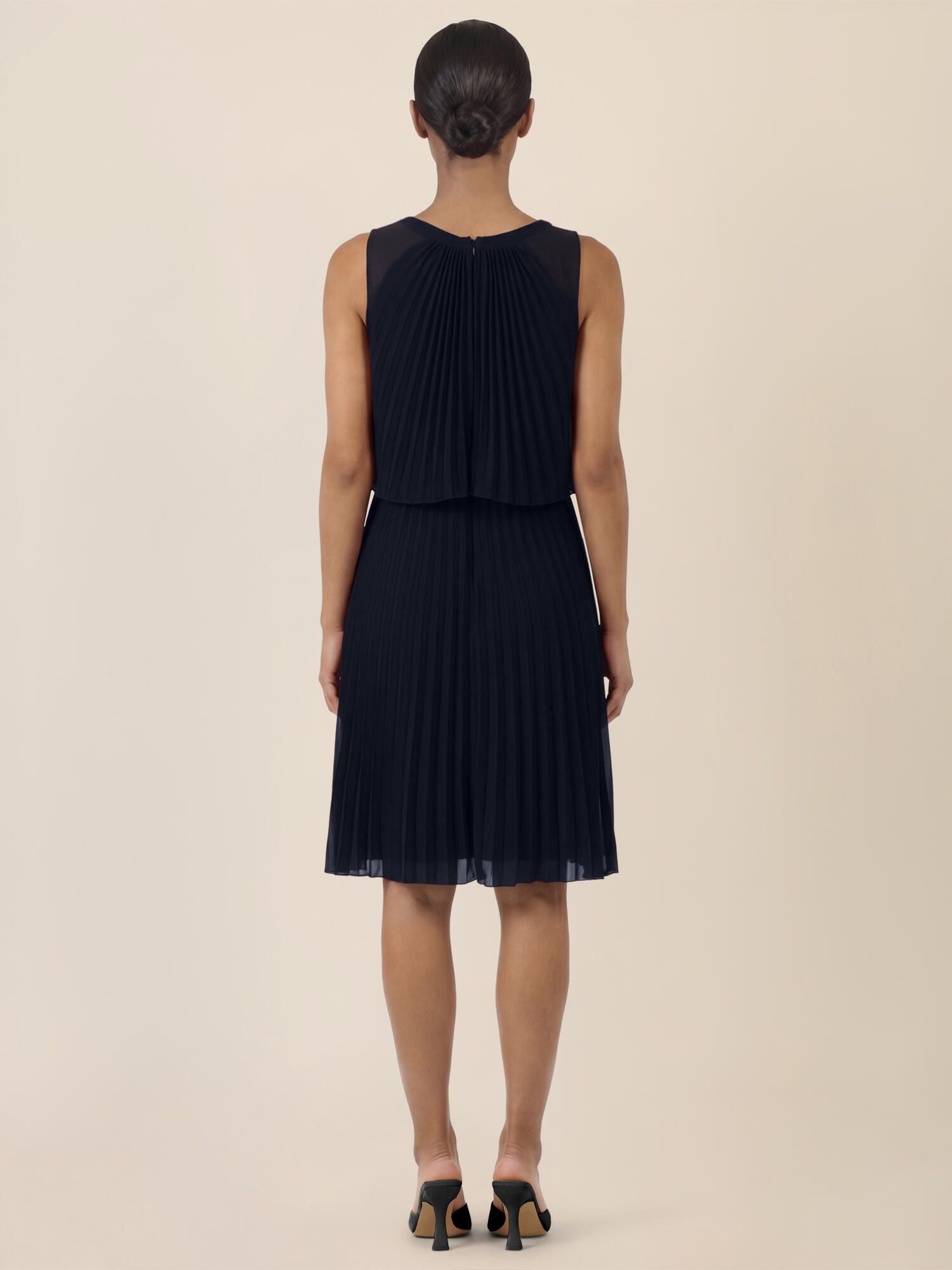 Plisseekleid Midi aus Chiffon