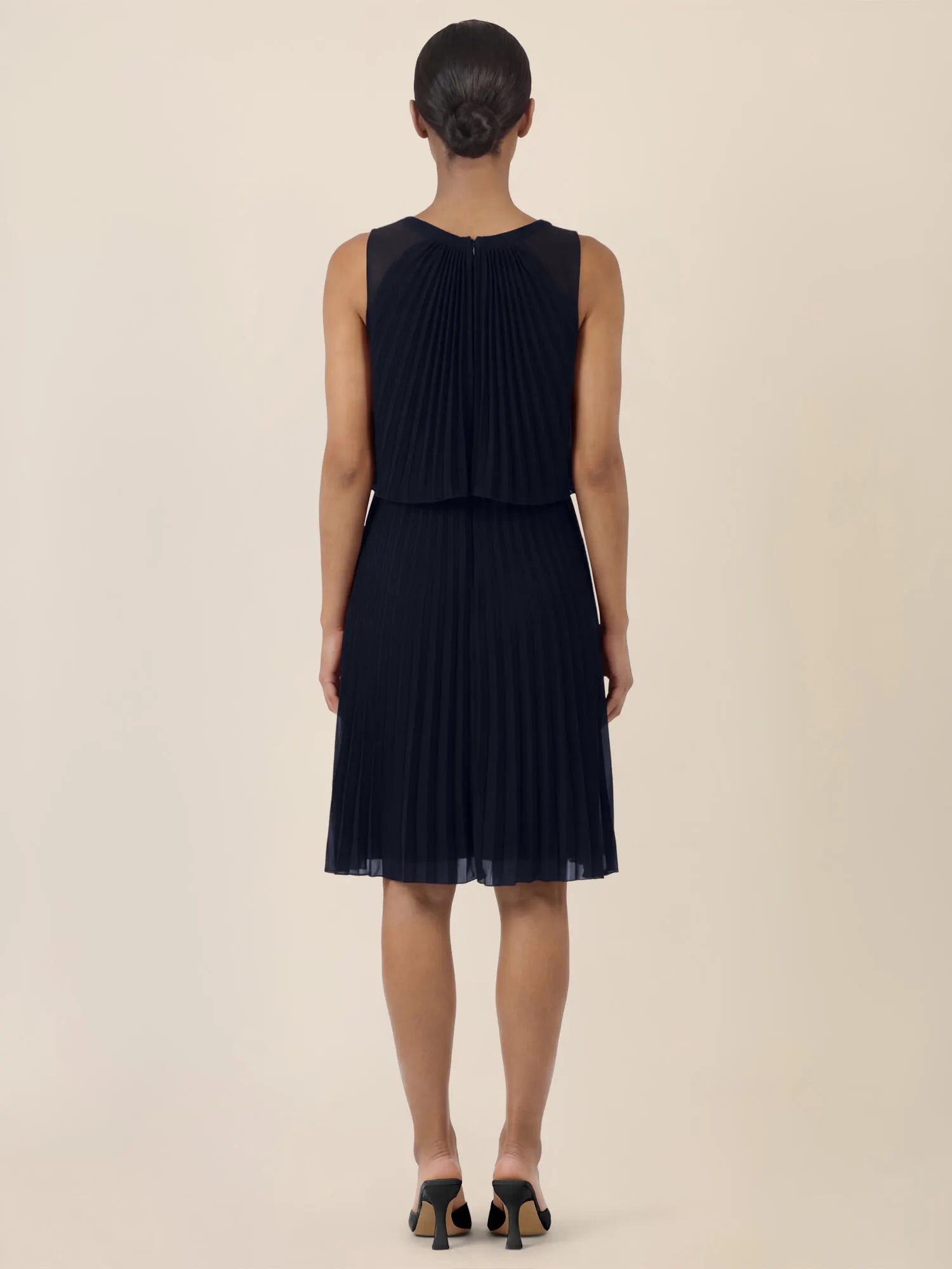 Plisseekleid Midi aus Chiffon