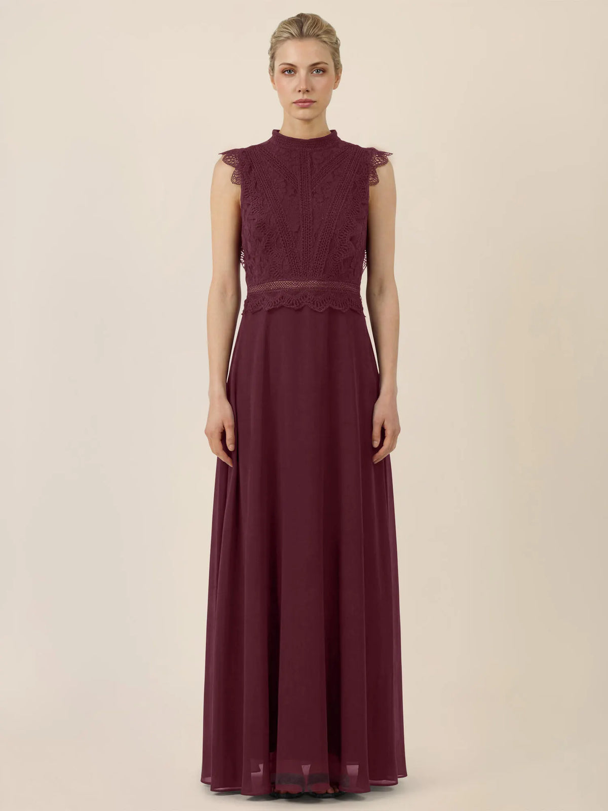 Abendkleid Maxi mit Stehkragen