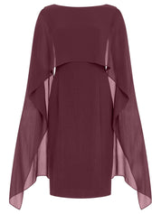 Etuikleid mit Chiffonstola