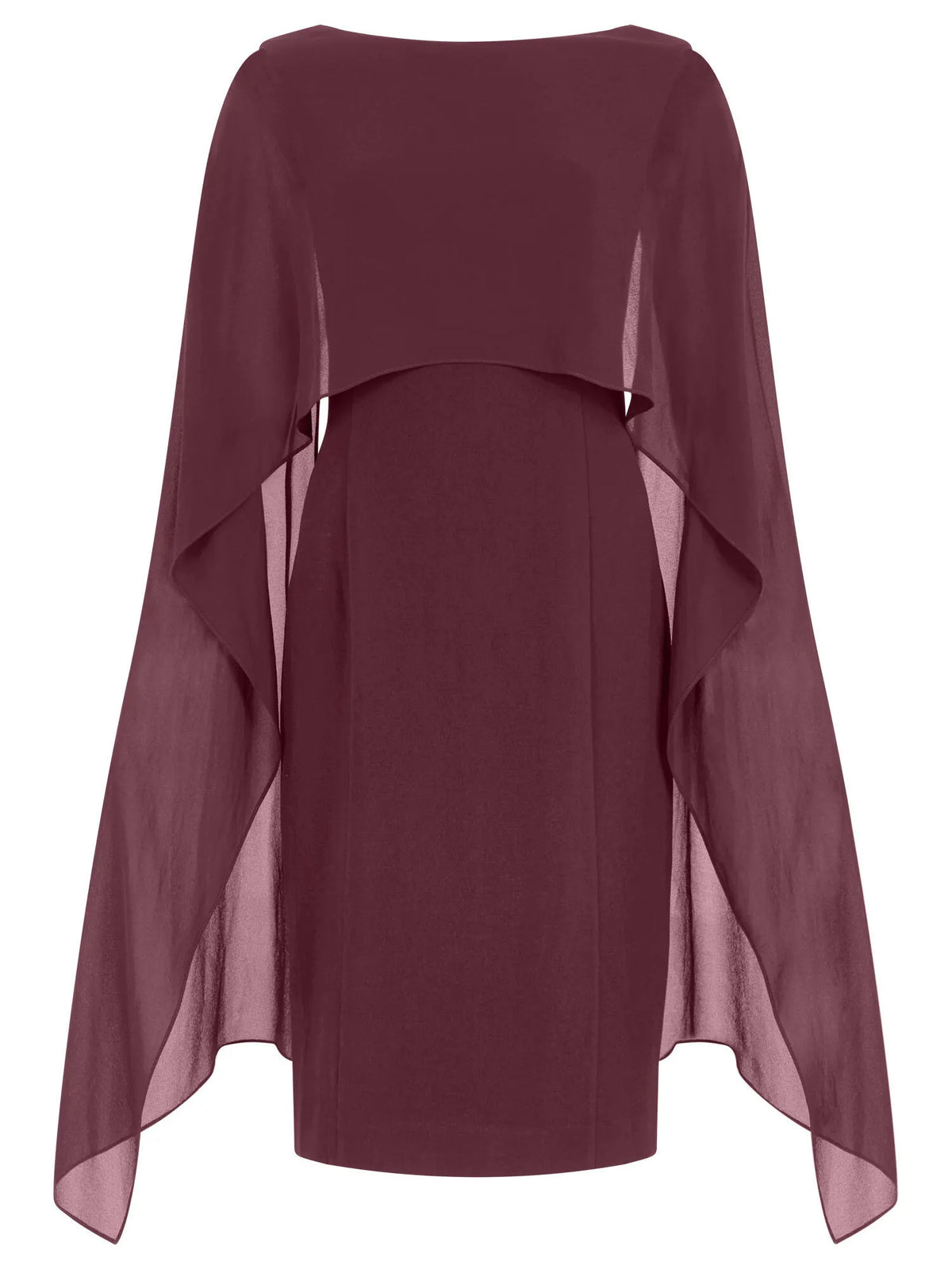 Etuikleid mit Chiffonstola