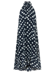 Neckholderkleid Maxi mit Volantsaum