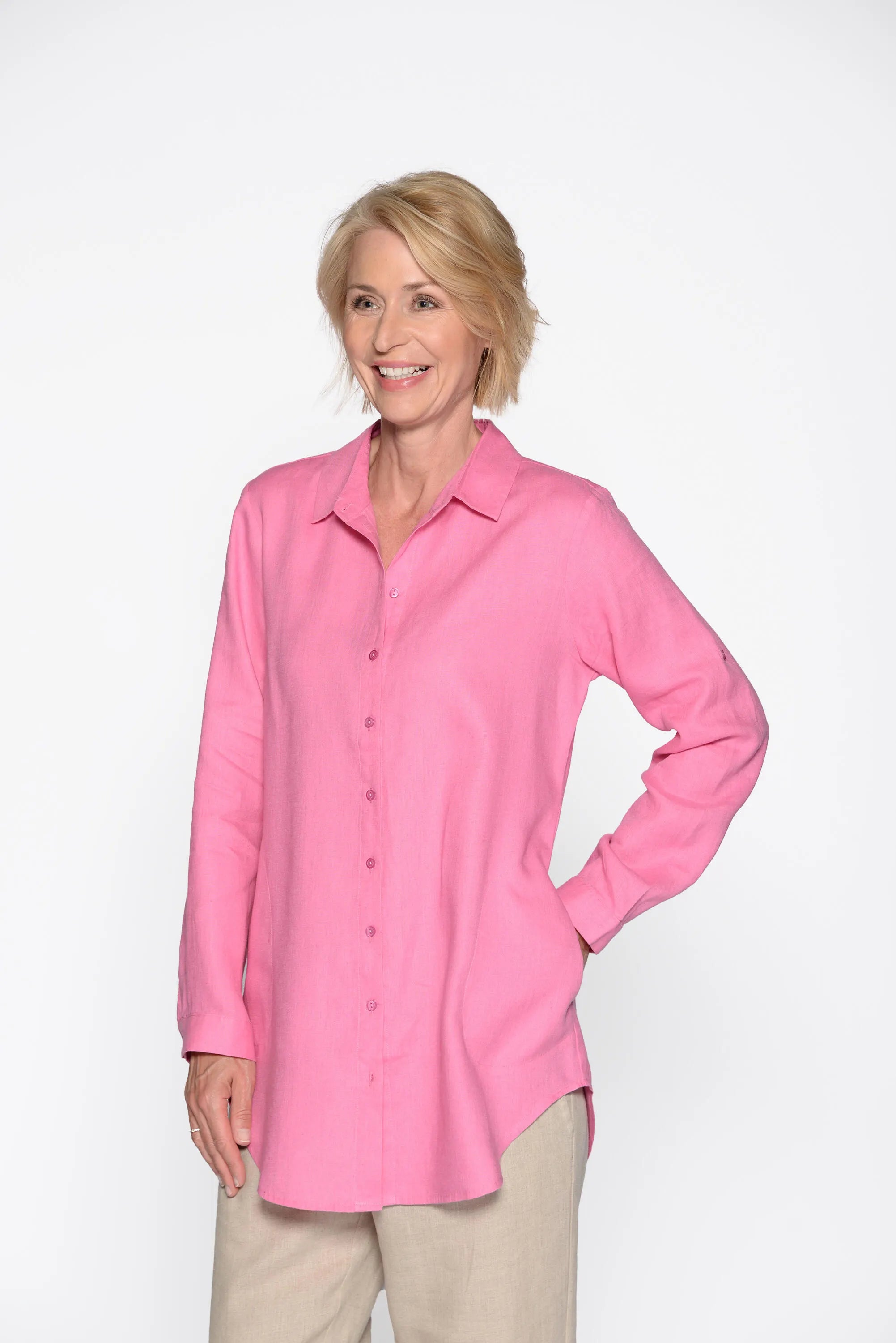 Longbluse aus Leinen