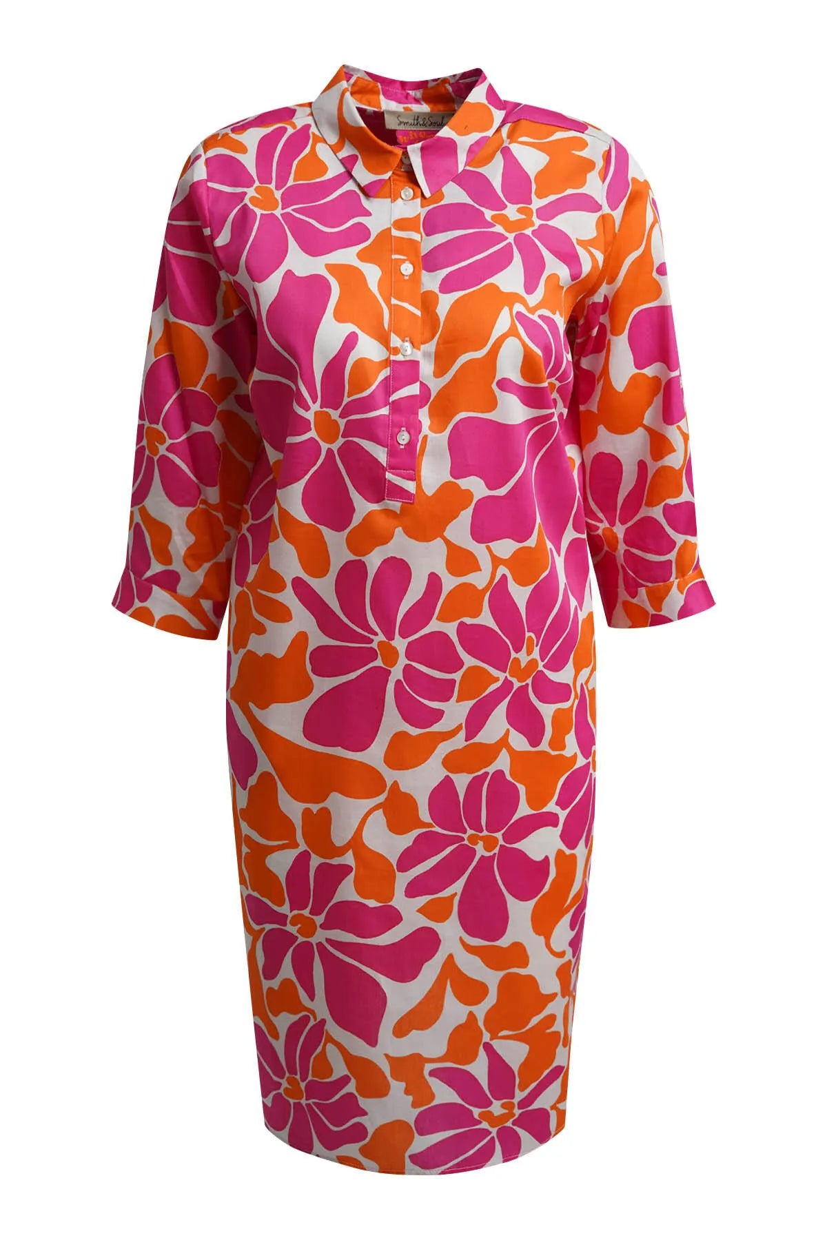 Hemdblusenkleid Midi aus Baumwolle
