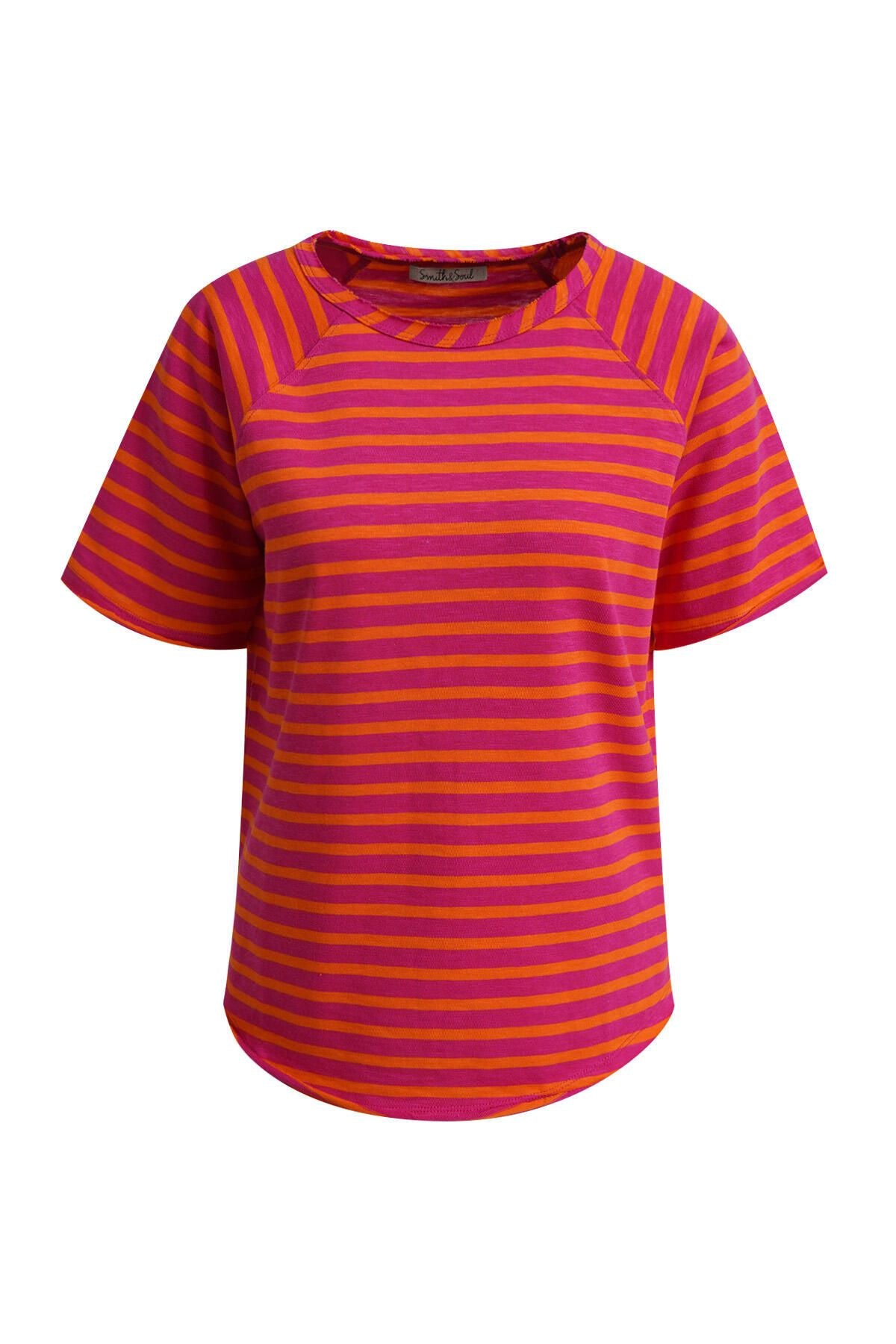 T-Shirt gestreift aus Baumwolle