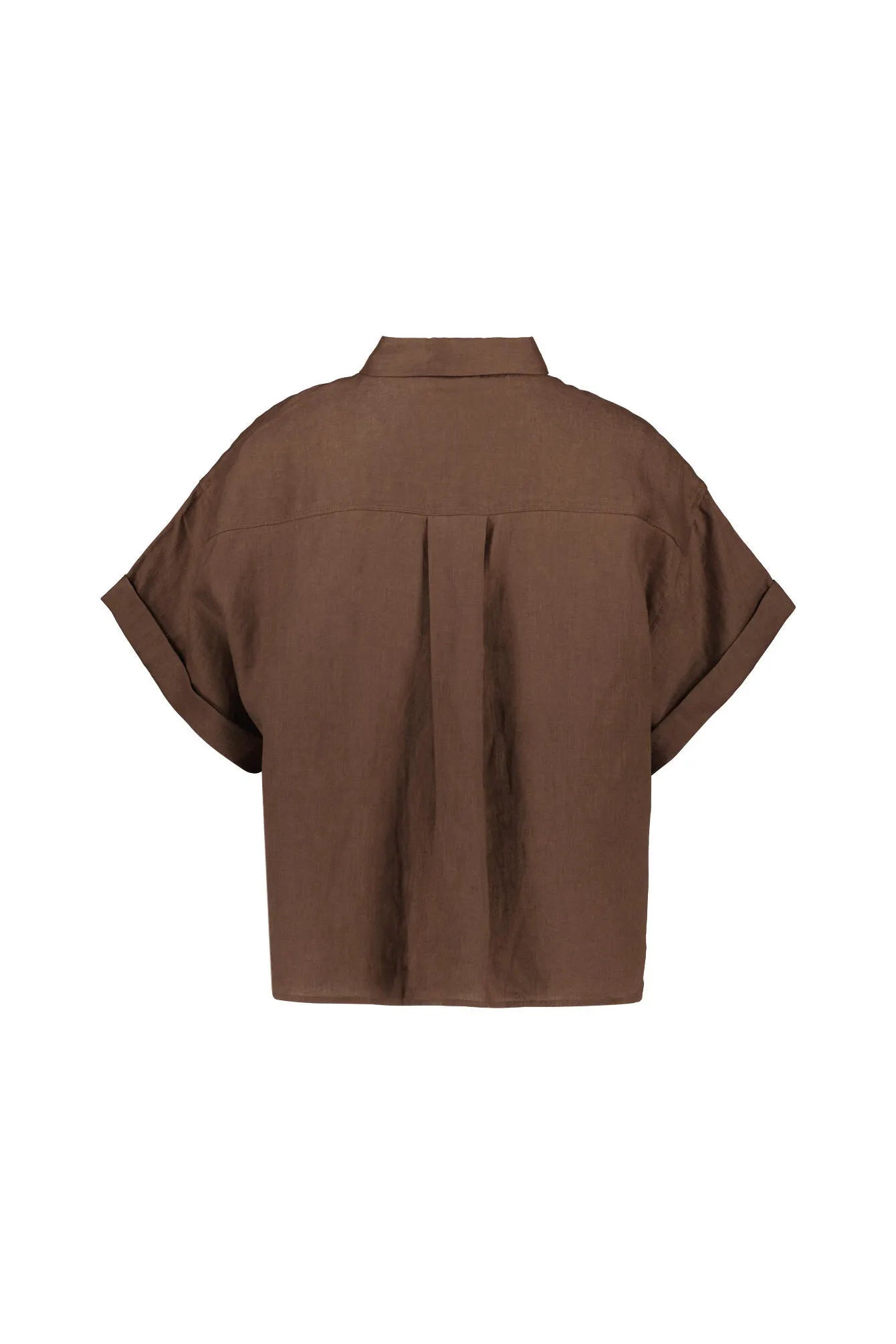 Leinenbluse mit aufgesetzter Brusttasche